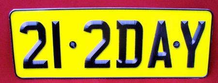 Large Dl 21st Birthday Novelty Number Plate and 3D Decoupage by Christine Pagan