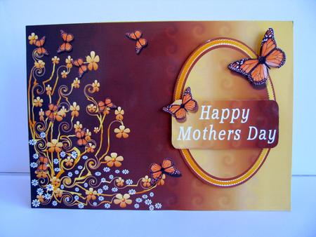 Chocolate Orange Butterflies and Flowers by Christine Pagan