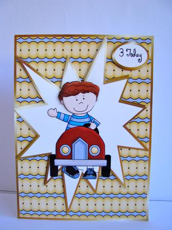 Boy in a Car with Ages 1,2,3 by Christine Pagan