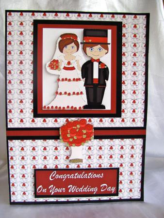 Wedding Couple Cartoon Card Front by Christine Pagan