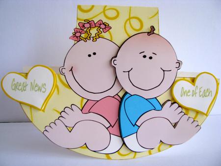 One of Each Twins Wobble Card by Christine Pagan
