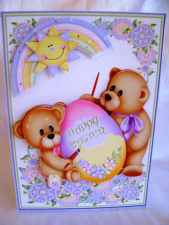 Easter Bears - Cute Card and Decoupage by Christine Pagan