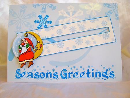 Santa Sat on Moon Seasons Greetings Penny Slider Kit by Christine Pagan