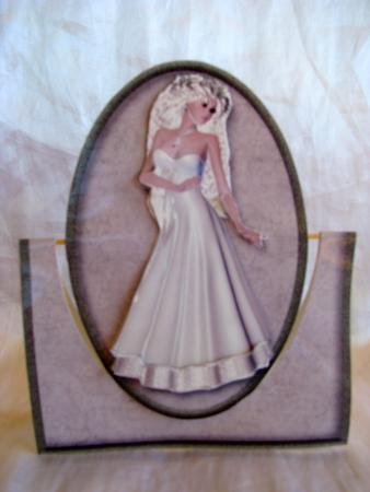 Woman in Green and Cream Spinner Card by Christine Pagan