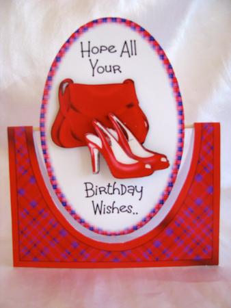 Red Booty - Ladies Birthday Spinner Card by Christine Pagan