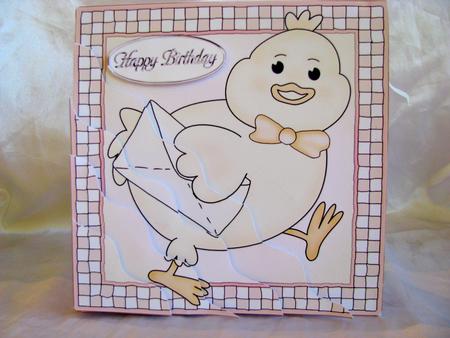 Little Chick Quick Card with Wavy Corner Side Stacker by Christine Pagan