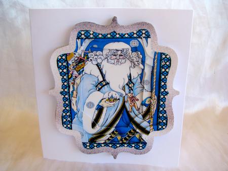 Vintage Blue Santa by Christine Pagan
