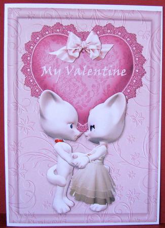 My Valentine Card Front with Decoupage by Christine Pagan