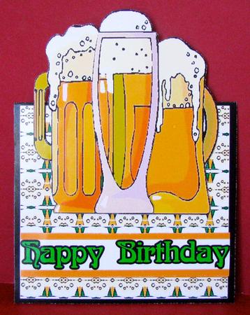 Drink Up No Hole Over the Top Card with Insert by Christine Pagan