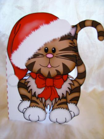 Christmas Kitty Shaped Card by Christine Pagan