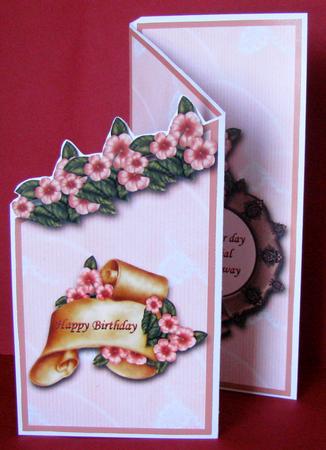Pretty Pink Flowers Cascade Sheet with Decoup - Birthday by Christine Pagan