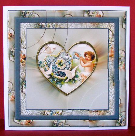 Vintage Valentine Blue Topper with Curvey Corner Stacker by Christine Pagan