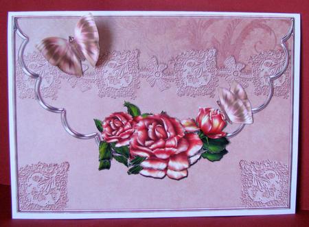 Roses & Butterflies Envelope Card Front by Christine Pagan