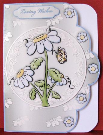 Daisy, Daisy - Scallop Edged Card Front by Christine Pagan
