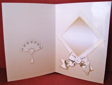 Beige Lace Fan and Victorian Bow A5 Insert by Christine Pagan