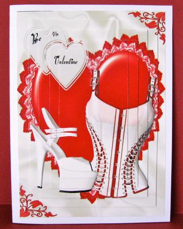 Red and White Basque on Red Heart, Pyramids by Christine Pagan