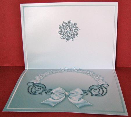 Aqua Scrolls and Lace Landscape A5 Insert by Christine Pagan