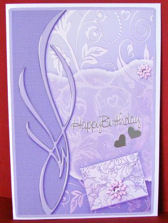Purple and Lilac Scrapbook Style Leaves Card Fronts by Christine Pagan