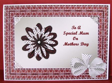 Red Lace Frame with Flower - Mothers Day by Christine Pagan