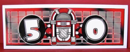 Jukebox Jury 50 Large Dl Card with Decoupage by Christine Pagan