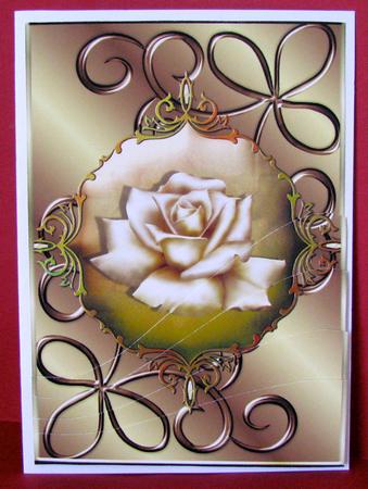 Golden Roses Bottom Wave Stacker Card by Christine Pagan