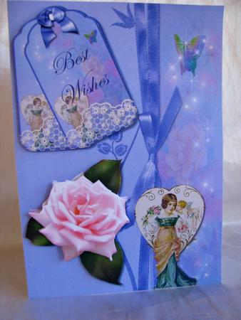 Lavender & Pink Rose Quick Card by Christine Pagan