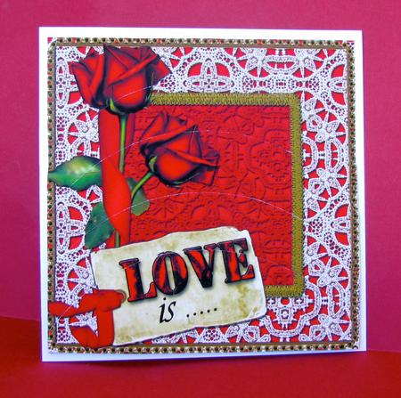 Love is Red Rose 5inch Round Bottom Stacker by Christine Pagan
