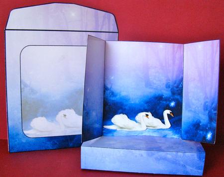 2 Swans Gatefold Pop Up by Christine Pagan