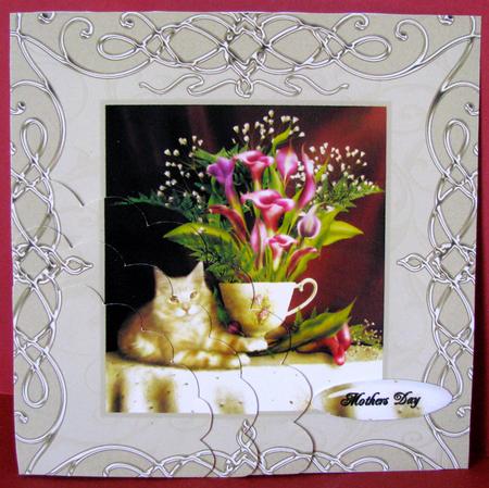 Cat and Flowers Pryamarge by Christine Pagan