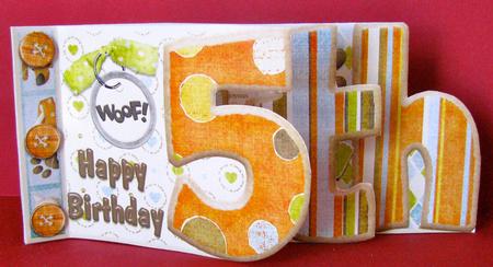 5th Birthday Number Booksheet with Decoupage by Christine Pagan