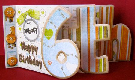 Woof Happy Birthday 6 Years Old Number Book Sheet by Christine Pagan