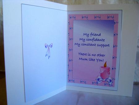 A Candle for Mum in Pink Inserts and Card Front by Christine Pagan