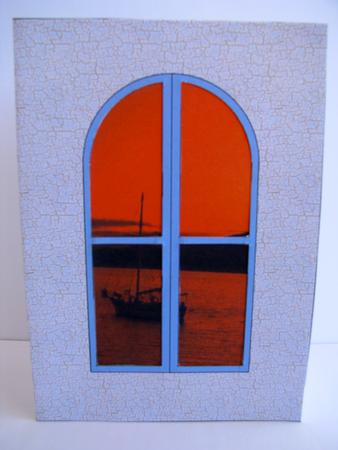 The View from My Window - Tall Ship in Sunset by Christine Pagan