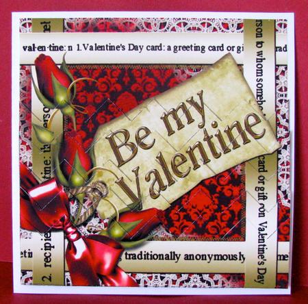 Be My Valentine Red Roses 5in Zig Zag Bottom Stacker by Christine Pagan