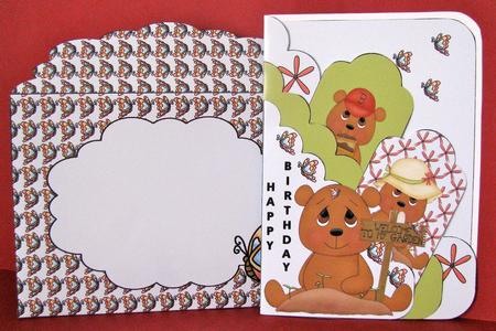 Garden Bears Scalloped Pocket Card Kit by Christine Pagan