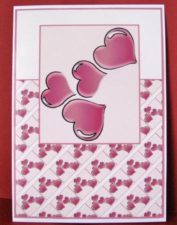 Love Hearts Quick Card (pinks) by Christine Pagan