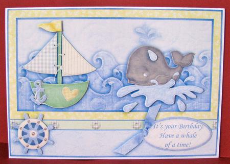 Whale of a Time Male Birthday Topper by Christine Pagan