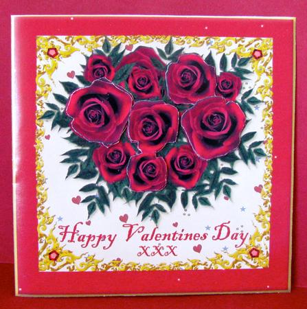 Red Roses Valentine Quick Card by Christine Pagan