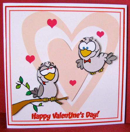 Happy Valentine's Day Birds Step by Step Card by Christine Pagan