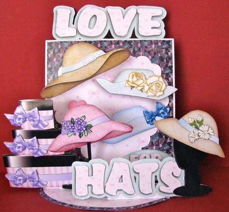 Giant Easel Tableau 3D Card Kit - Love Hats by Christine Pagan