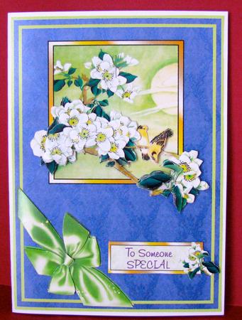 Apple Blossom and Songbirds with Tumbling Decoupage by Christine Pagan