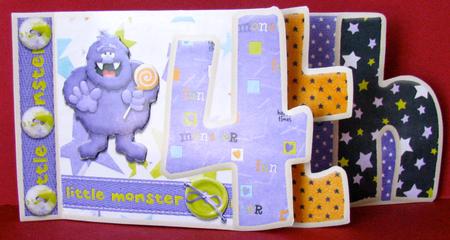 Little Monster 4th Birthday Book Sheet by Christine Pagan