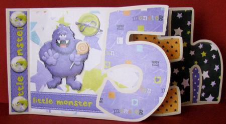 Little Monster 5th Birthday Book Sheet by Christine Pagan