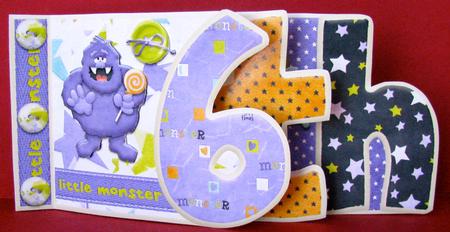 Little Monster 6th Birthday Book Sheet by Christine Pagan