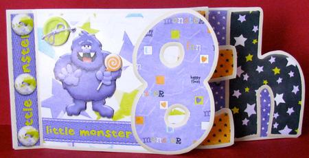Little Monster 8th Monster Birthday Book Sheet by Christine Pagan