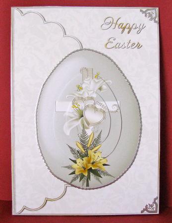 Religious Easter Egg Scalloped Edge Envelope Card by Christine Pagan