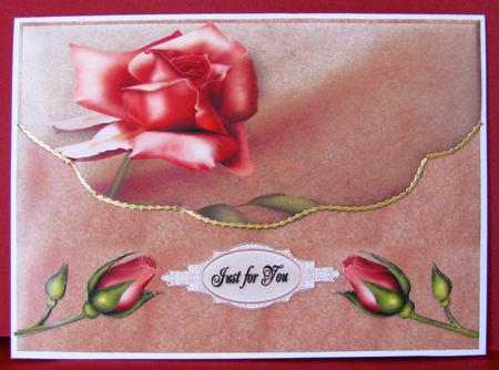 Pink Rose Envelope Card by Christine Pagan