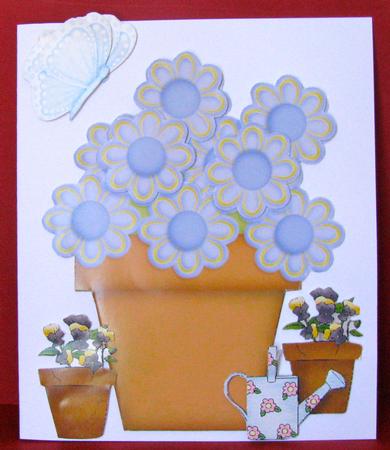 Flowerpot with Sliding Greeting - Blank by Christine Pagan