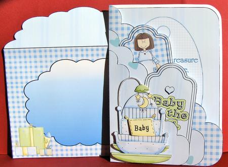 Sweet Baby Boy Scalloped Corner Stacker and Tag Kit by Christine Pagan