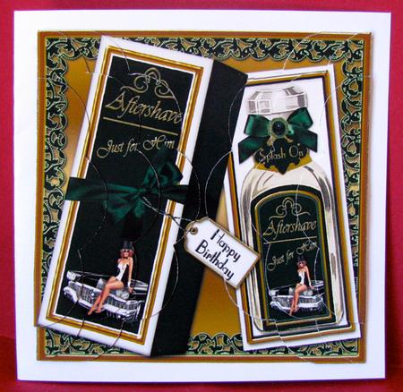 Racing Green Aftershave Birthday 5in Scalloped Side Stacker by Christine Pagan